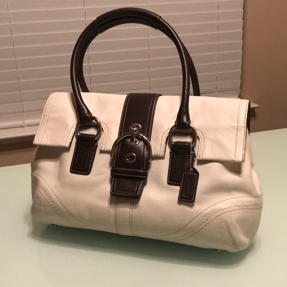 Coach Cream and Brown Bag
